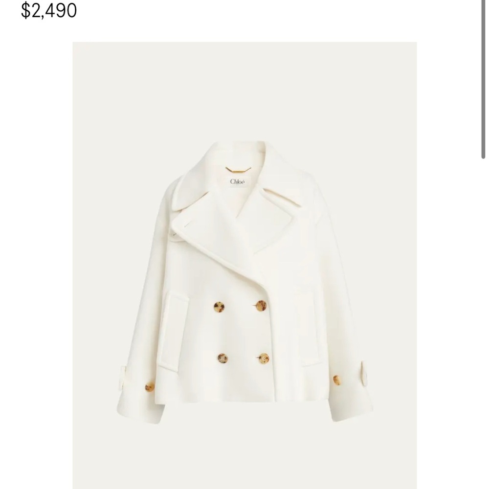 Chloé White Double-Breasted Coat